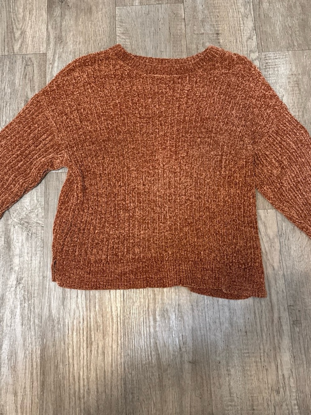 Time and Tru Chenille Crewneck Sweater - Rust